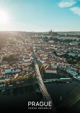 Prague Cityscape with Charles Bridge