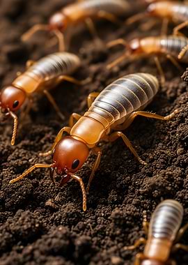 Termites on Dark Soil