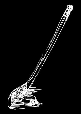 Hockey Stick and Puck Sketch