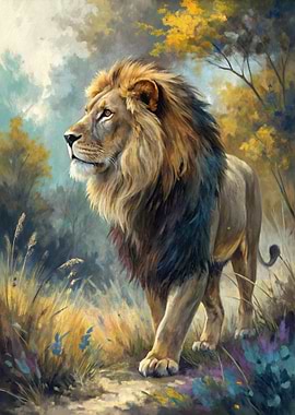 Majestic Lion in a Natural Setting