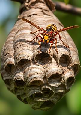 Wasp on a Nest