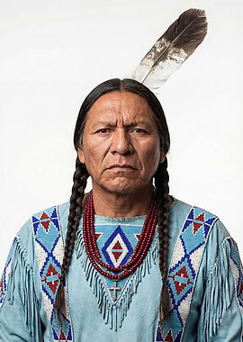Native American Man in Traditional Attire