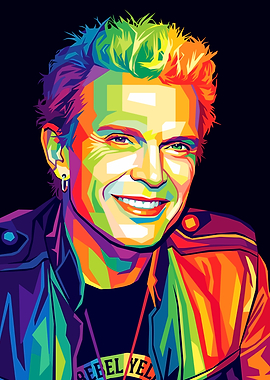 Colorful Pop Art Portrait of Billy Idol