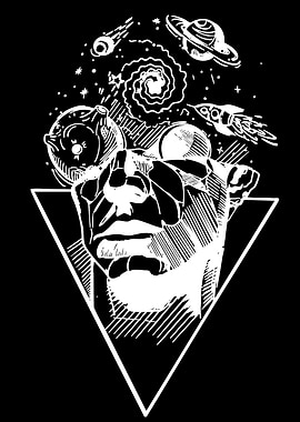 Cosmic Head Sculpture