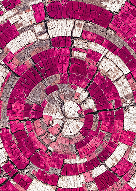 Magenta Circular Wood Rings Pattern