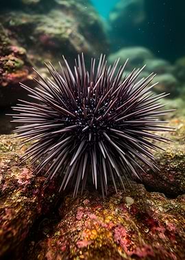 Sea Urchin on Rocky Seabed