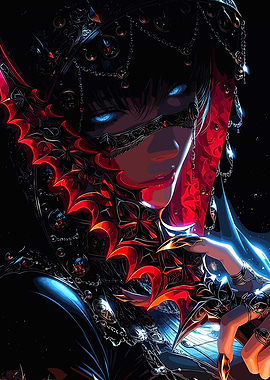 Mysterious Woman with Glowing Eyes