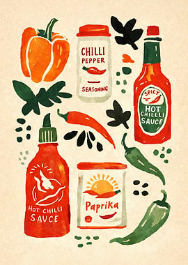 Spicy Chili Kitchen Poster