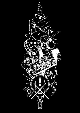 Retro Music and Gaming Collage