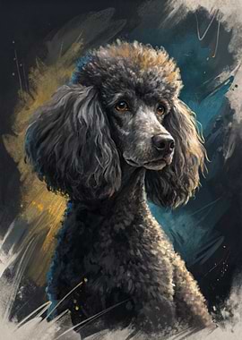 Poodle Portrait Painting