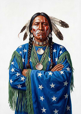 Native American Man in Star Robe
