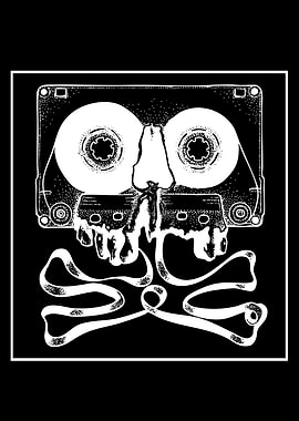 Cassette Tape Skull and Crossbones