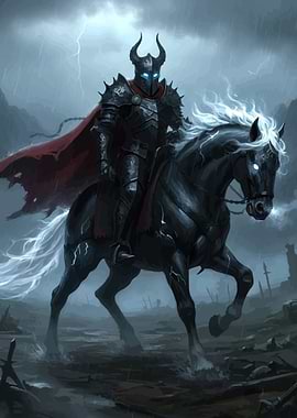 Dark Knight on a Black Horse