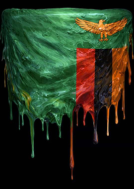 Dripping Zambian Flag