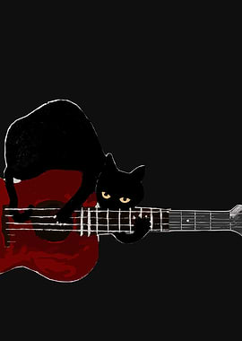 Black Cat Playing Guitar