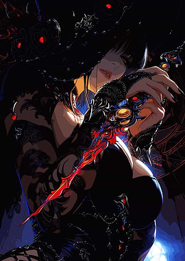 Dark Fantasy Woman with Dagger