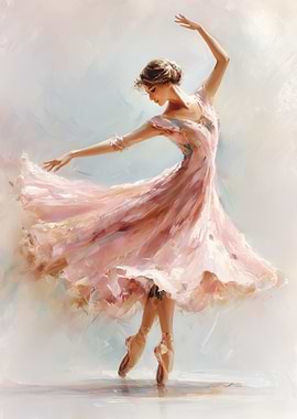 Ballerina in a Pink Dress Painting