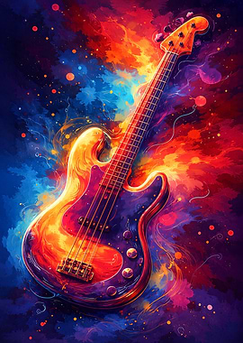 Abstract Bass Guitar Art