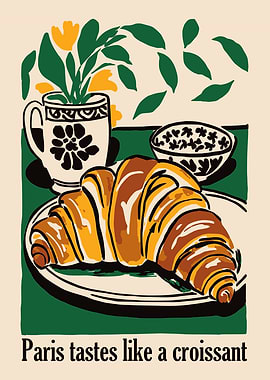 Paris Croissant Poster Print
