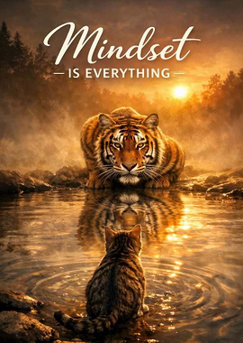 Tiger and Cat Reflection