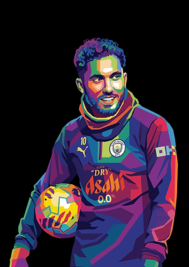 Rayan Cherki Wpap Pop Art Portrait