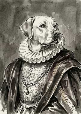 Dog in Renaissance Portrait