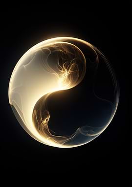 Abstract Yin Yang Energy Sphere