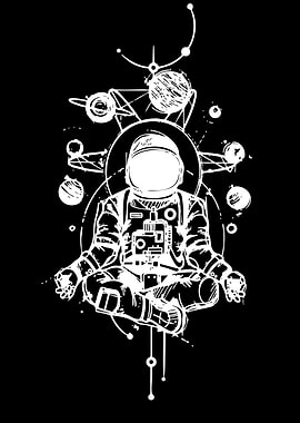 Astronaut Meditating in Space