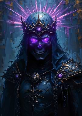 Skeleton King with Purple Crown and Eyes