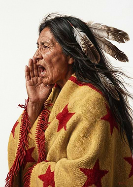 Native American Elder Shouting