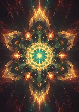 Abstract Fiery Mandala