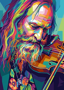 Colorful Portrait of a Violinist