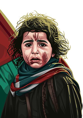 Young child with blood on face