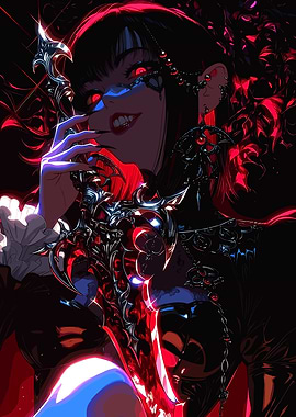 Dark Fantasy Woman with Sword