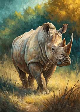 Majestic Rhinoceros in a Natural Setting