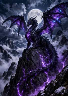 Majestic Dragon on Mountain Peak