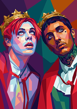 Two Kings in Pop Art Style