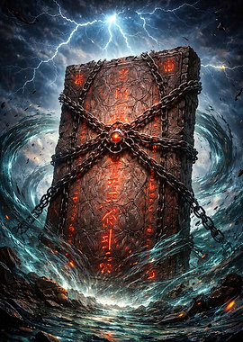 Mystical Stone Tablet in Storm