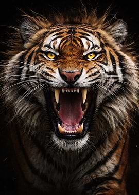 Fierce Tiger Roaring