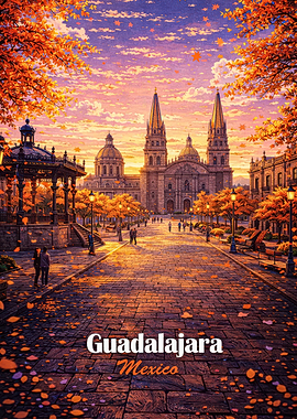 Guadalajara Cathedral in Autumn