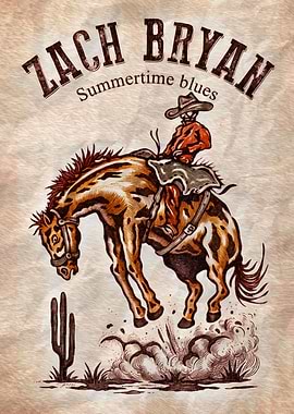 Zach Bryan Summertime Blues Cowboy Art