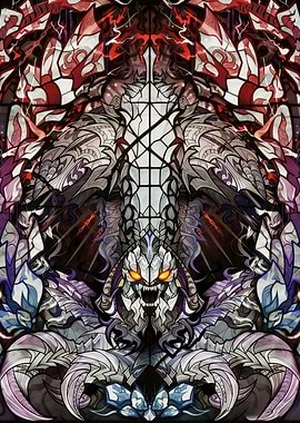 Demonic Monster Stained Glass Art
