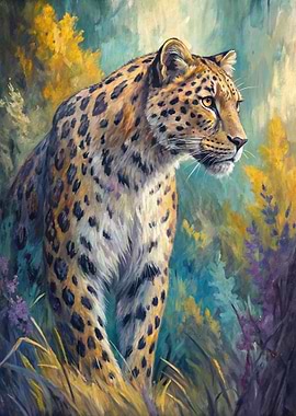 Leopard in a Lush Forest