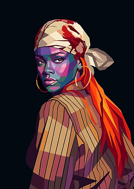 Pop Art Portrait of Rihanna
