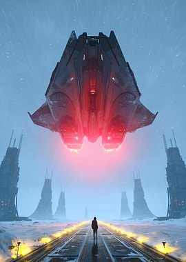 Sci-fi Spaceship Landing