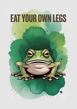Frog with 'Eat Your Own Legs' Text