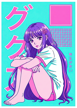 Anime Girl with Purple Hair