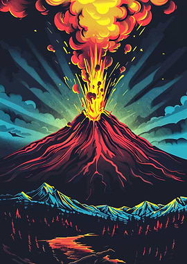Volcano Eruption Landscape