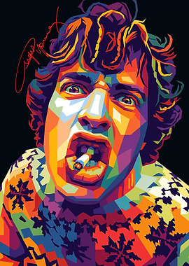 Colorful Pop Art Portrait of angus young