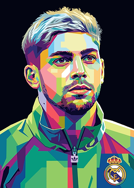 Federico Valverde Pop Art Portrait